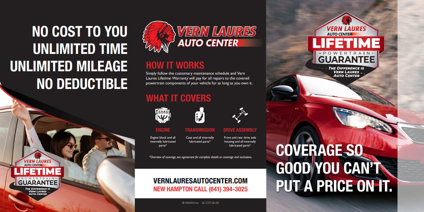 Vern Laures Lifetime Powertrain Gurantee